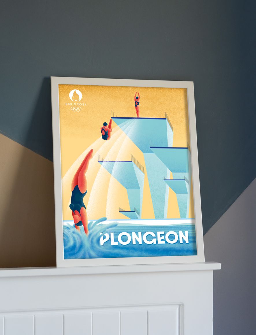 Affiche Paris 2024 - Plongeon